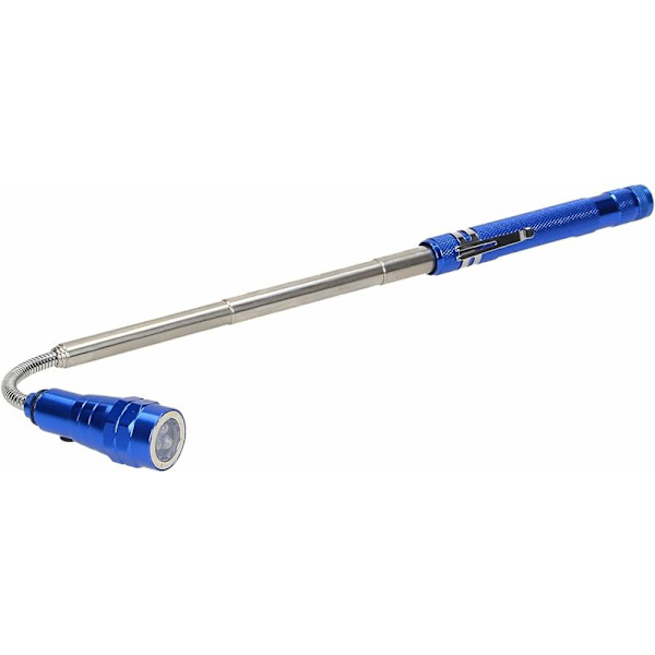 WL-9 Teleskopisk LED Lommelygte 17-57 cm 3 LED 4 x LR44 Bevægeligt Hoved Magnet Værkstedslampe KLB