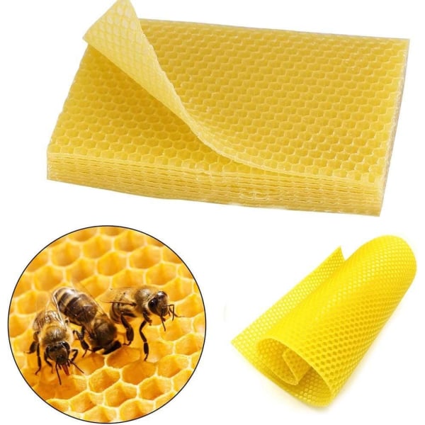 10 kpl Mehiläisvaha Foundation Mehiläispesän pohjalevyt Mehiläishoidon kasvatustyökalut kynttilänvalmistukseen, askarteluun, mallintamiseen, vahaukseen, purkkien sulkemiseen