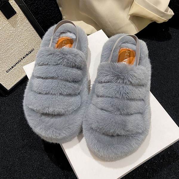 Plys leopard print bomuldsslippers