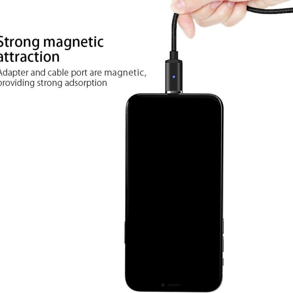 iPhone opladerkabel, [3 stk. 1M] Lynkabel nylon sort
