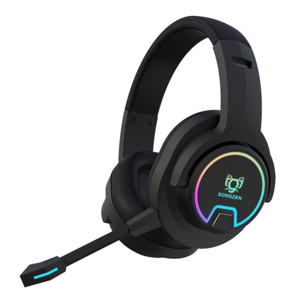 Gaming headset med mikrofon, Bluetooth gaming-hörlurar med