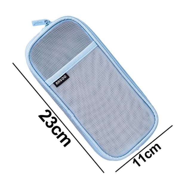 Mesh Blyantpose Transparent Enkel Stasjonær Organizer Blå