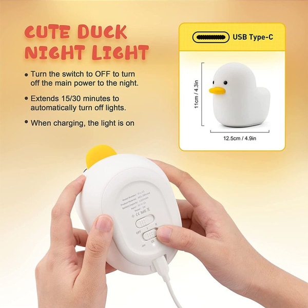 Duck Night Light - Søt dyresilikonlampe