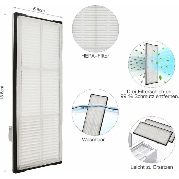 Udskiftningstilbehør til Roborock S7 T7S T7S puls G10, 1 hovedbørste, 4 sidebørster, 2 HEPA-filtre, 2 moppeklude, 9 stykker i alt KLB