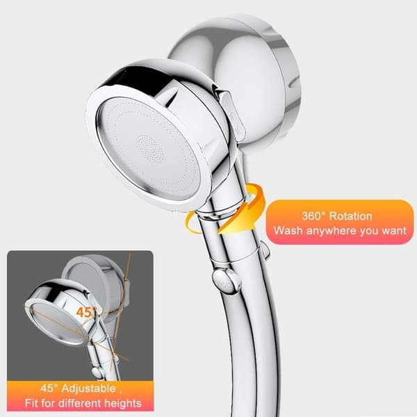 Dusjhode, dusjhode med økt trykk og bryterknapp, rund