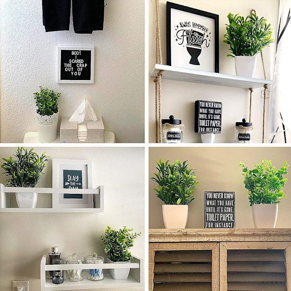 2 stk. Kunstige Mini-potteplanter i Plastik