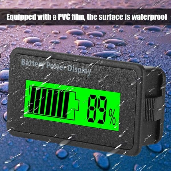 Universal batterikapacitetsindikator Batteristrømdisplay Tester Voltmeter 12-48V(Grøn) KLB
