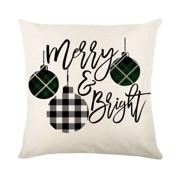 Juleputetrekk 45 x 45 cm, sett med 4 julefine linputetrekk KLB