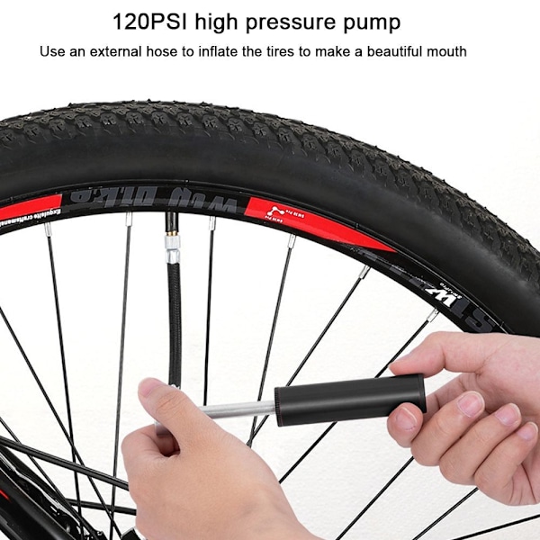 Mini-pyöränpumppu | Ilmapumppu | 120PSI | Musta