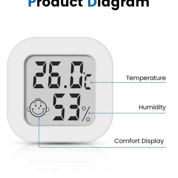 Digitalt hygrometer mini termometer til indendørs brug