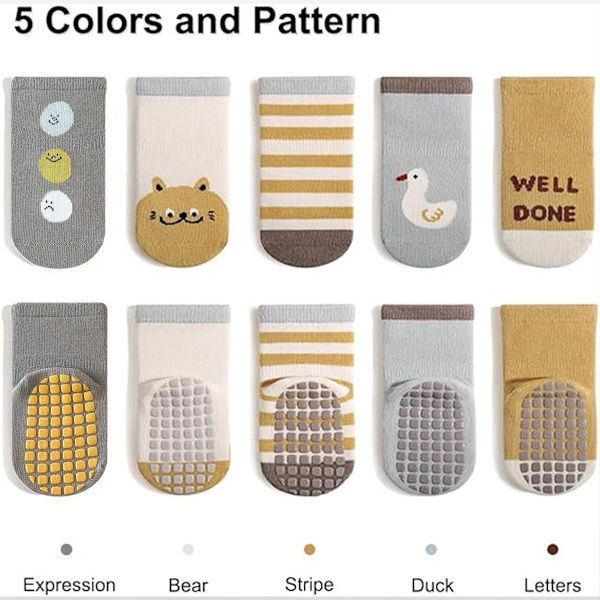 Pairs Baby Non-Slip Socks, Toddler Socks with Handles Kids Cr S KLB