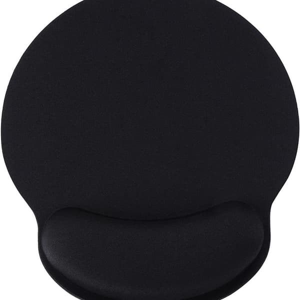 Ergonomisk svart musematte med håndleddstøtte for datamaskin,