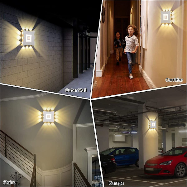 18W moderni LED-seinävalaisin sisä- ja ulkokäyttöön, PIR-liiketunnistimella, IP65-vedenkestävä