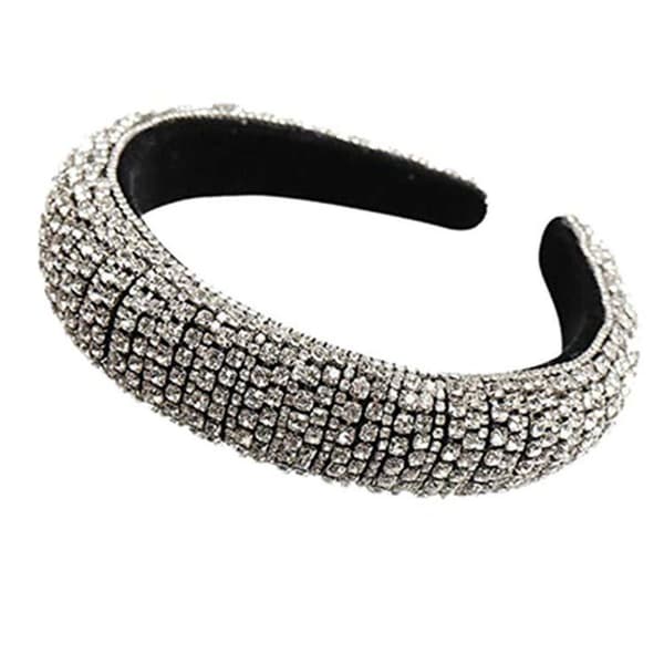 Rhinestone Crystal Diamond Hovedbånd til Kvinder Mode Hvid