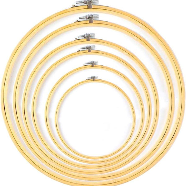 6 stk rundt broderirammesett, korsstingramme broderiramme bambusrings KLB