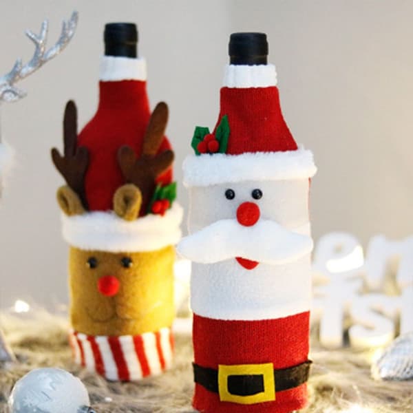 Juleflaskepose - Håndlaget - Nisse Vinflaskehette KLB