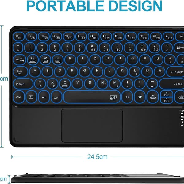 Trådlöst Bluetooth-tangentbord med inbyggd multi-touch styrplatta KLB