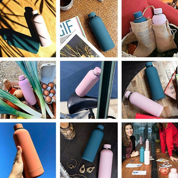 Rostfritt stål utomhus vattenflaska frostad bärbar sportmugg isolerad