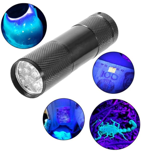 4.5V 9 LED UV-taskulamppu Mini Expert Jade Torch 365-400nm KLB