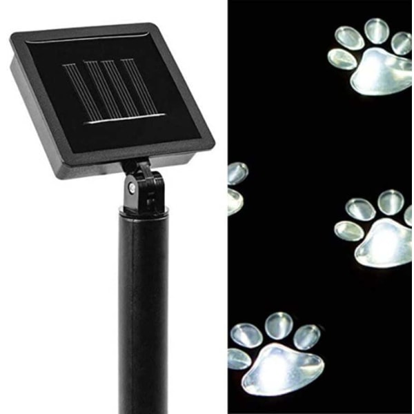 Solar LED ljusslinga hundtassar 4 LED svart tråd utomhus solar dekoration