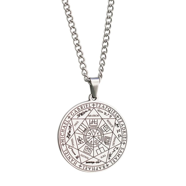 Seal of the Seven Archangels hänge i rostfritt stål Halsband Klänning Tillbehör KLB