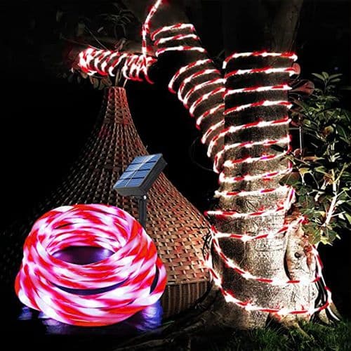 Solcellsdrivna Utomhus String Lights 100 LED Godisfärgade Ljus 10 Meter