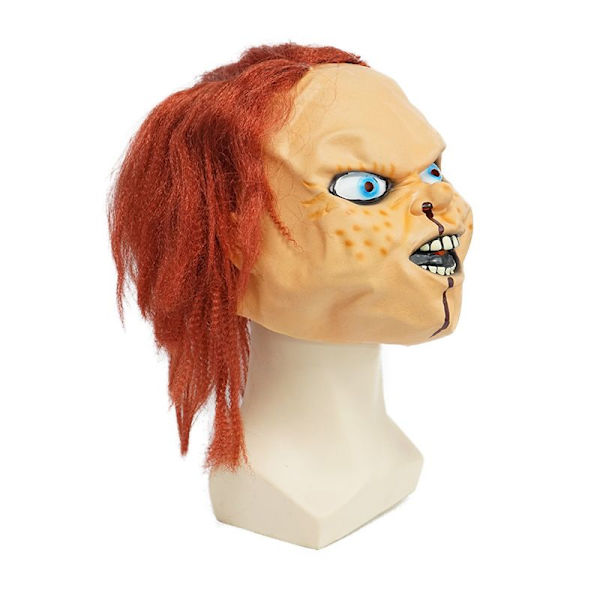Halloween-mask, spökdocka-mask, halloween-masker för vuxna/latex-skräckmask/halloween-masker för män/läskiga halloween-rekvisita, latex-spökdocka-mask