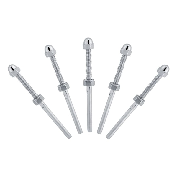 Pack of 10 stainless steel tension bolt ends with thread for 1/8 inch KLB