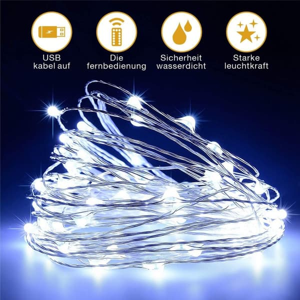 LED-lyskæde, lysgardin 300 LED USB hvid KLB