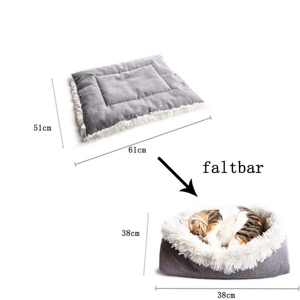 Kattbäddsmattor Hundbädd Tvättbar Självvärmning 2-i-1 Husdjursbäddar för KLB