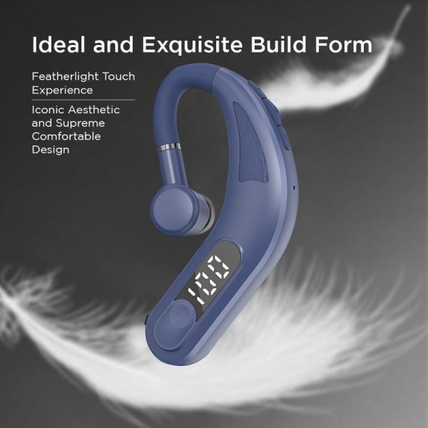 Bluetooth Headset V5.2 Bluetooth høretelefoner med mikrofon blå