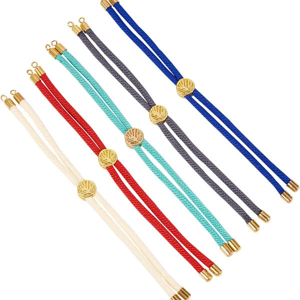 5-strenget justerbar nylon-skyde-armbånd til fremstilling af snoet snorarm KLB