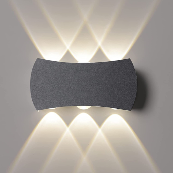 12W Udendørs/Indendørs Væglampe, IP65 Vandtæt LED Væglampe 1200LM, Moderne Aluminium Væglamper 3000K Neutral Hvid