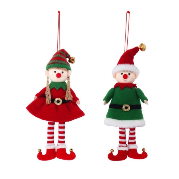 2 stk Jule Elf Boy Pige juledekoration gaver til børn