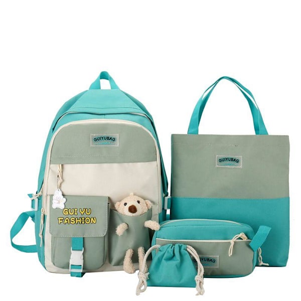 Skolebagg for jenter, Harajuku ulzzang, barneskole-ryggsekk, college Mori campus, trendy farger, ryggsekk for jenter - blå