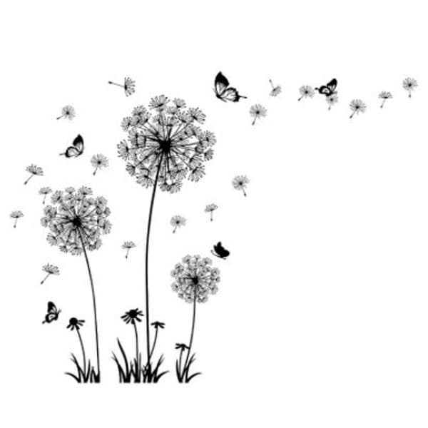 Väggdekaler för sovrum och vardagsrum, stora maskrosblommor väggdekaler etc KLB
