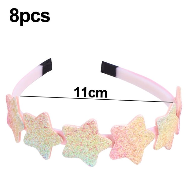 Rainbow Headband Set Glitter Heart Girls Headbands Rainbow Girls KLB