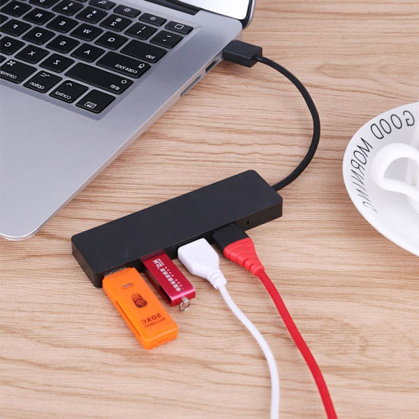 4-port USB 3.0 hub, ultra-slank data USB hub, ingen opladning