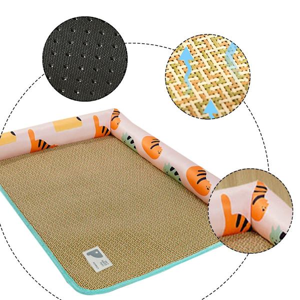 Rattan-lemmikkien viilentävä alusta, nukkumapaikka, liittimet M(19,7x15,75x1,1) KLB