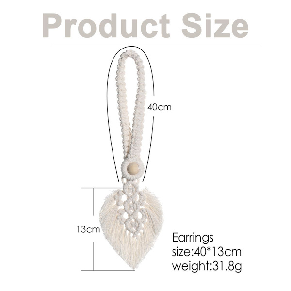 2-pack Boho gardinbindningar, handgjorda bomullsgardinupphängningar Style1 KLB