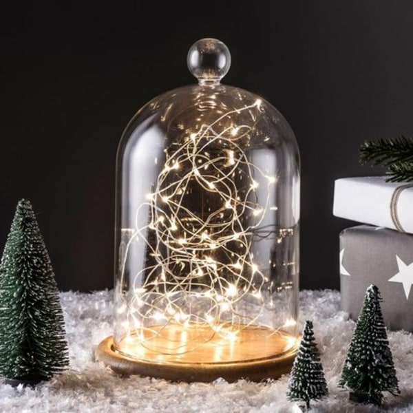 50 LED-mikrofairylights varmvitt batteridrivna