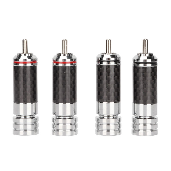 4 st RCA-hane förkromade videokabelkontakter för 9 mm KLB