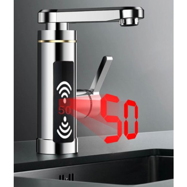 Øyeblikkelig elektrisk varmtvannskran med digital skjerm og beskyttelse mot strømlekkasje