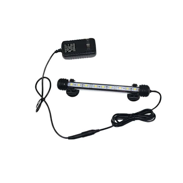 LED-akvarielampe, fiskebaksbelysning, energibesparende akvarielampe, 9 LED'er, ingen støj (blå og hvid, 18 cm)