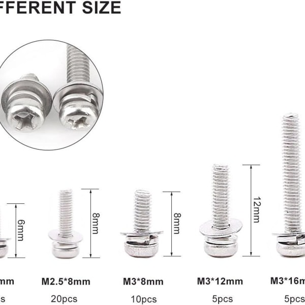 160 stk skivemutter rundhode M2 M2.5 M3 M4 M5 KLB