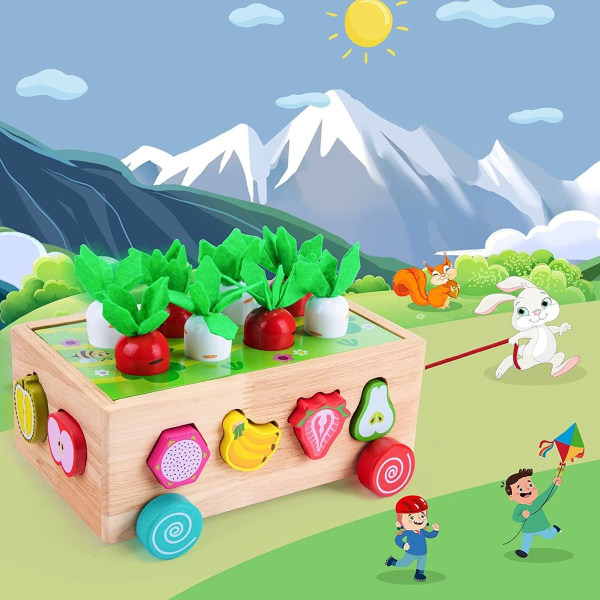 Montessori treleker barneleker med frukt pedagogiske leker KLB