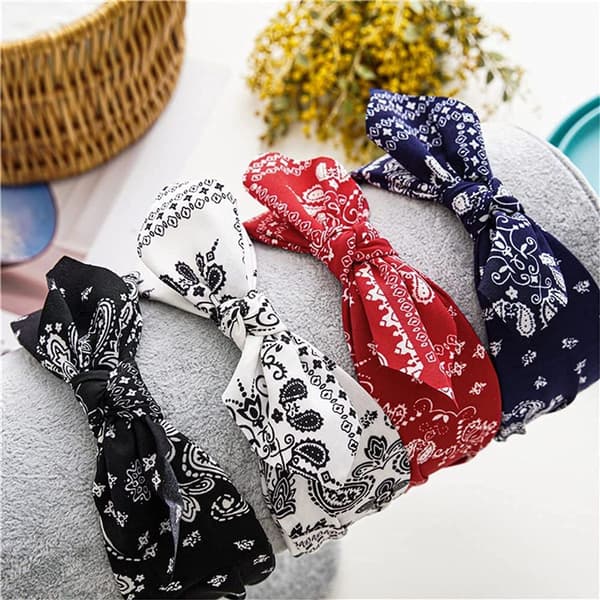 4-pack bandanapannband för kvinnor, rosett pannband för kvinnor KLB