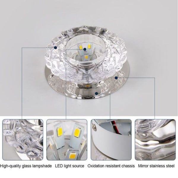 LED taklampe krystallglass lampe belysningsstil 1