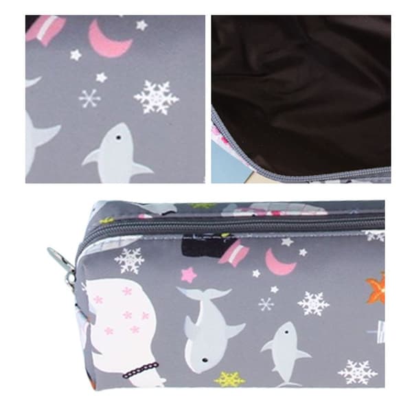Canvas Pennfodral Pen Bag Stationery Gadget Case Grå KLB