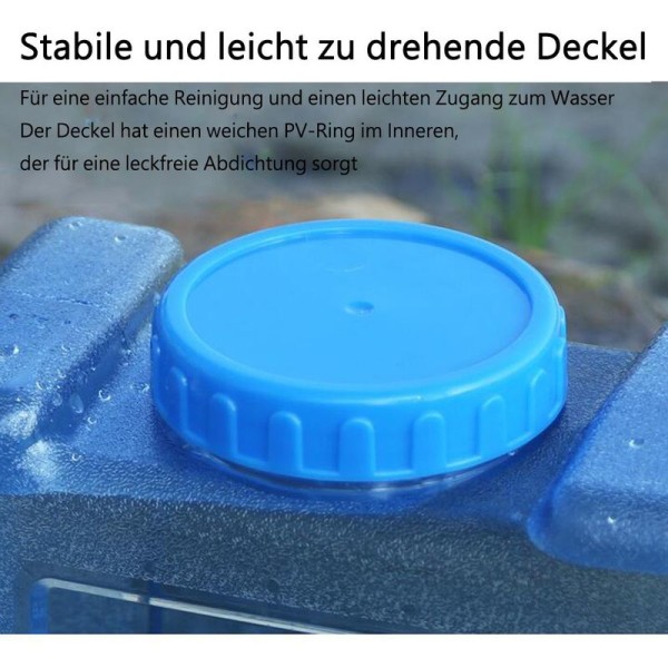 Vannkanne, 5,5L vannbeholder med kran, campingvanntank med håndtak,